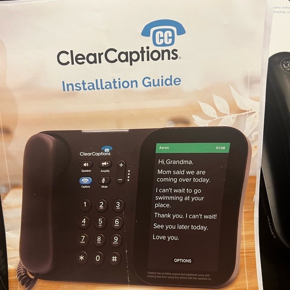 Clear Captions Blue Telephone For Hearing Impaired Amplified Captioning Phone - Picture 12 of 13